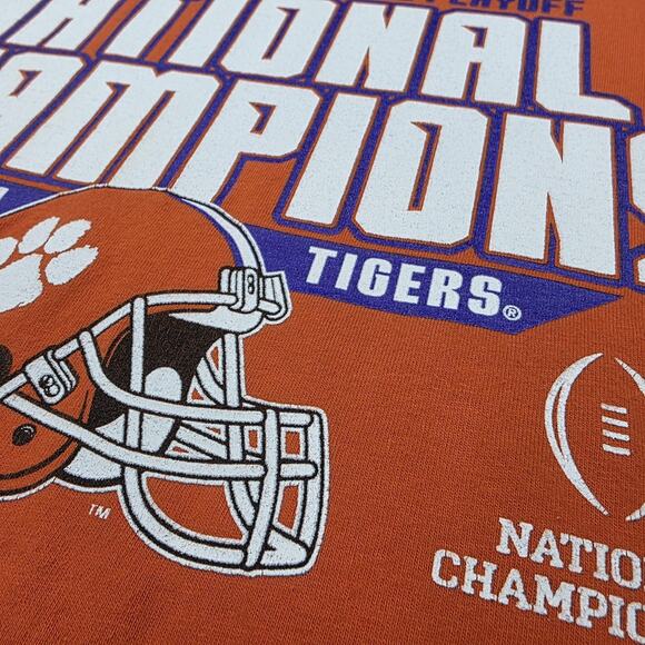 Clemson Tigers Shirt Mens XL Orange NCAA Football 2018 National Champions Hanes - Picture 10 of 14